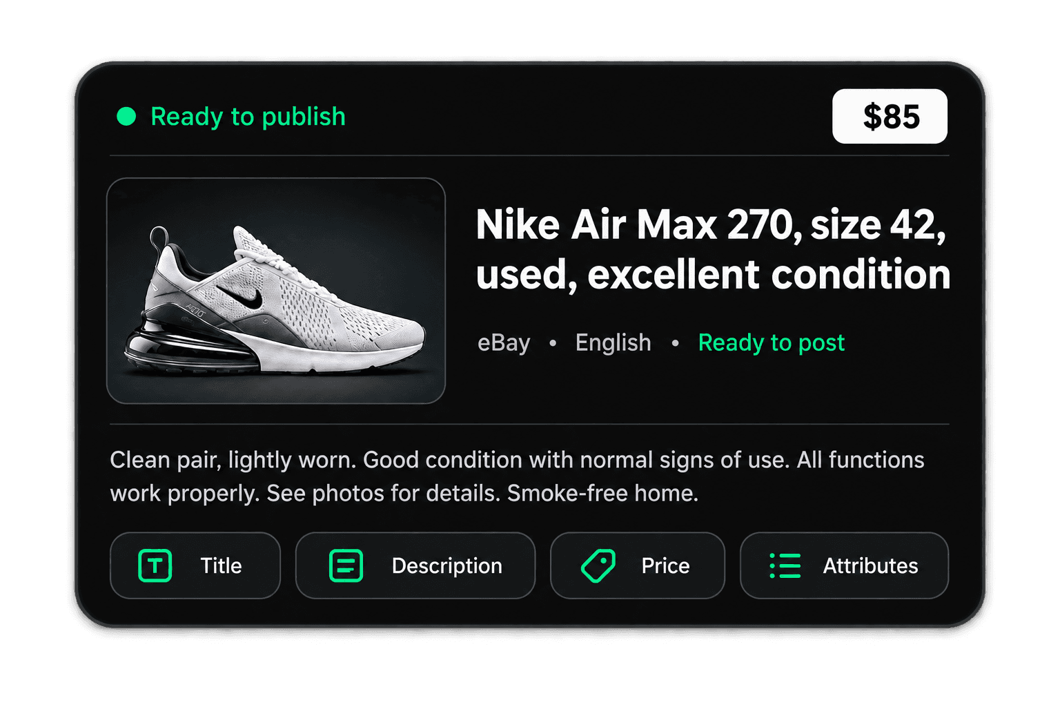 After — ready listing